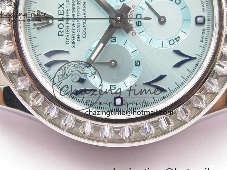 MiroTime 0423 Thermal Daytona 116506 Middle East Edition Bp Maker Best Edition Ice Blue Blue Arabic Dial Diam Bezel On SS Bracelet A 2895